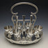 British antique silver plated egg stand set of 6 with rack